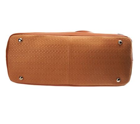 Isaac Mizrahi Live! Bridgehampton Large Leather Textured Tote