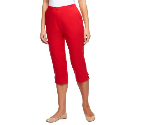 Denim & Co. Classic Waist Stretch Twill Capris with Side Tabs - A231131
