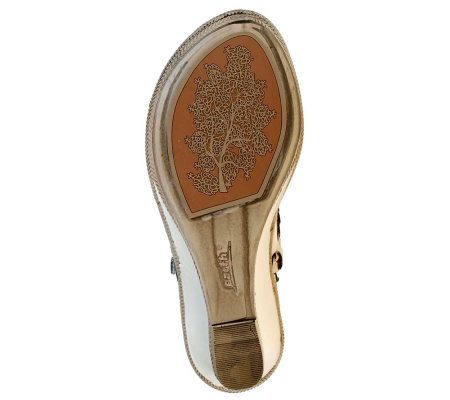 Earth Vista Leather Braided Strap Wedge Sandals