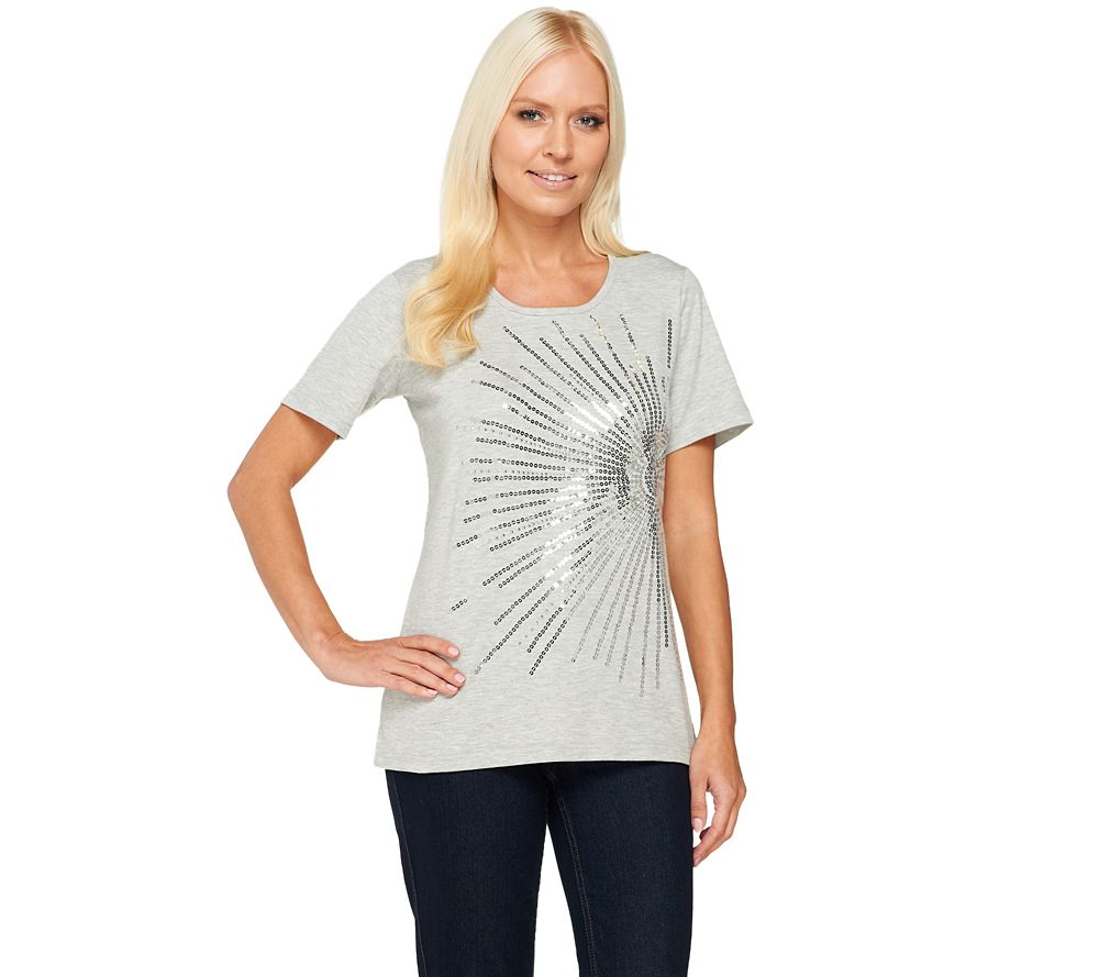 Quacker Factory Starburst Short Sleeve T-shirt - A232131
