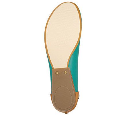 B. Makowsky Smooth Leather Flats w/ Contrast Leather Back