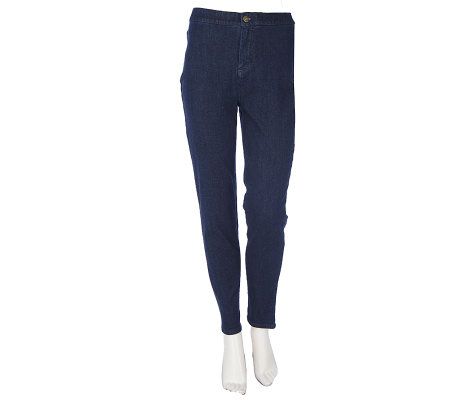 Denim & Co. How Fitting! Straight Leg Tummy Slimming 5 Pocket Jeans - A211032