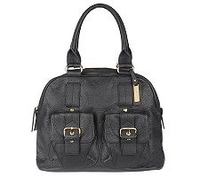 K-DASH by Kardashian Double Strap Pebble Leather Handbag
