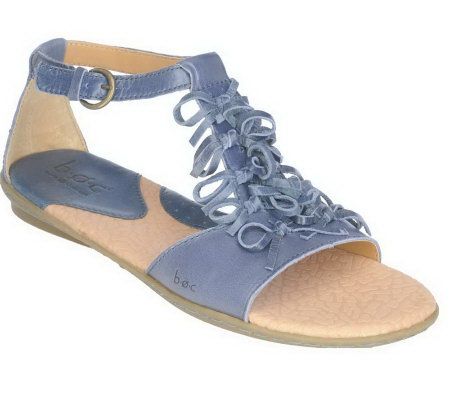 B.O.C. by Born Leather Bow Detail Ankle Strap Sandals - A212832