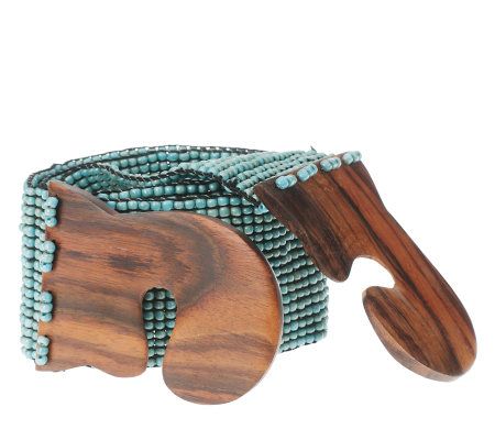 COMFORTSTYLE Stretch Belt with Wood Buckle - A215532