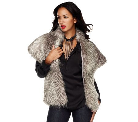 M by Marc Bouwer Faux Fur Capelet with Pockets - A218132