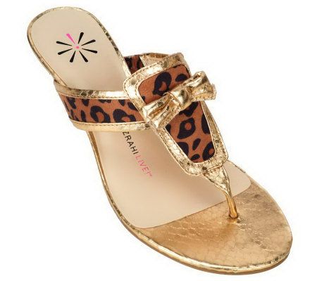 Isaac Mizrahi Live! Wedge Sandal with Bow Detail - A223432
