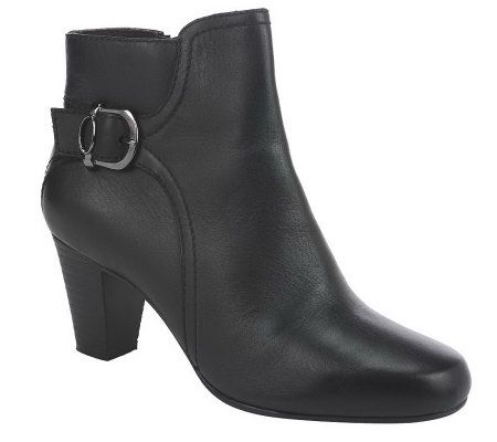 Clarks Bendables Sapphire Vesta Leather Side Zip Ankle Boots - A226232