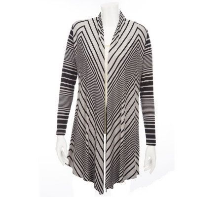 Kris Jenner Kollection Striped Open Front Cardigan - A227632