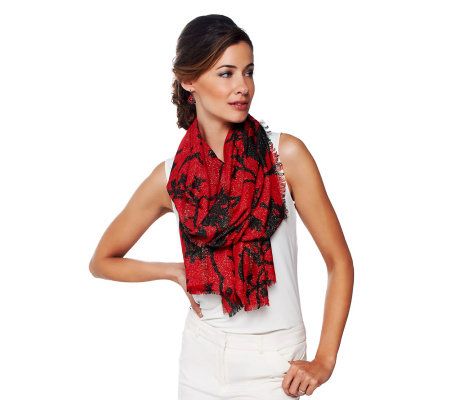 Joan Rivers Shimmering Cardinal Scarf - A228432