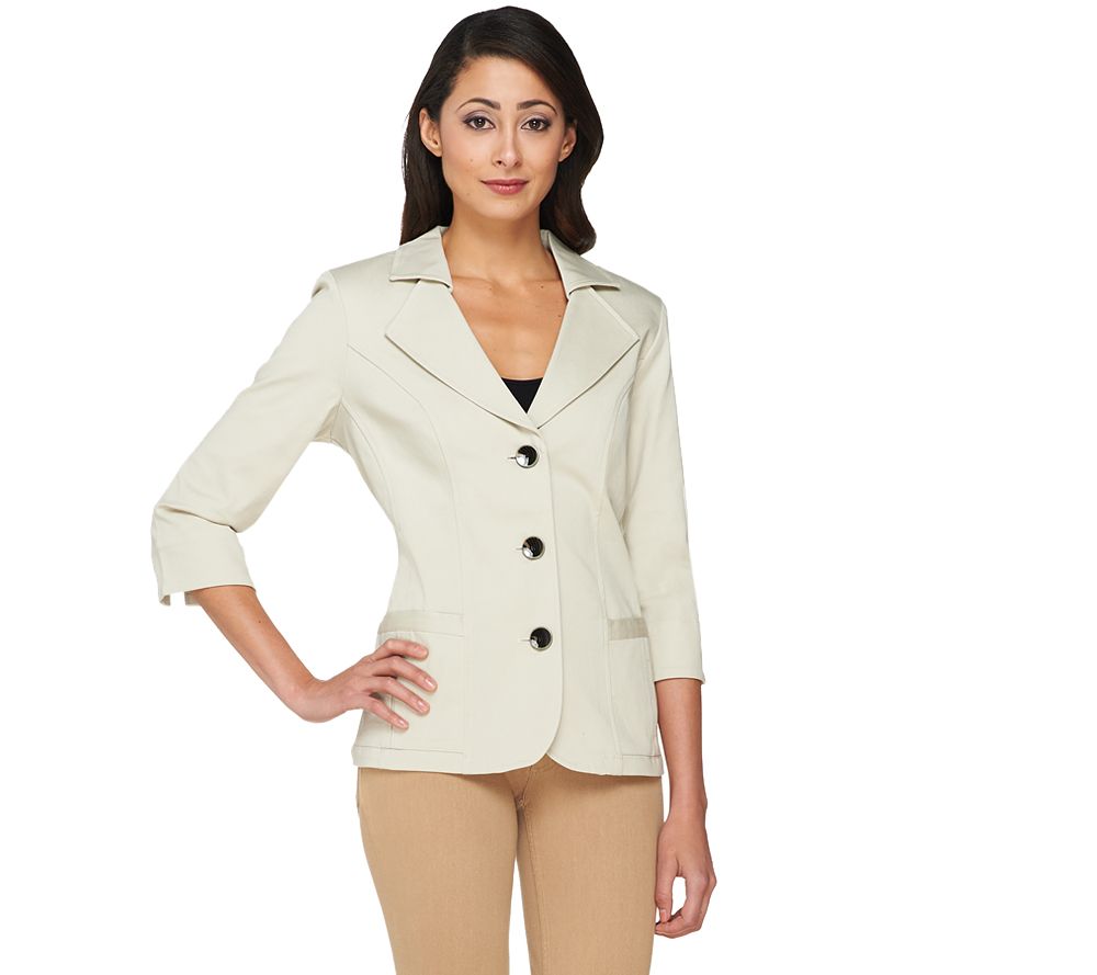Denim & Co. Long Sleeve Stretch Twill Jacket with Novelty Pockets - A231132