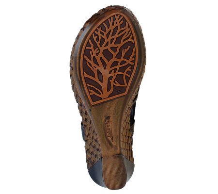 Earth Paradise Leather Wedge Sandals