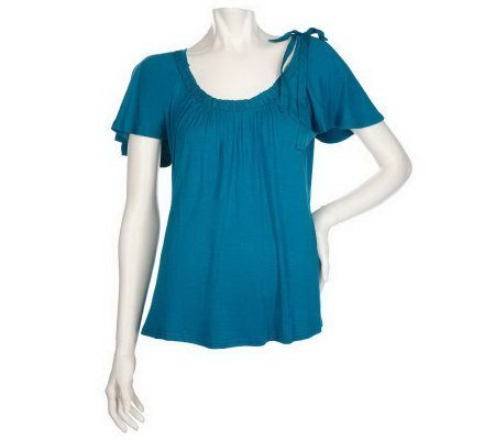 As Is By Thuy D. Knit Top w/ Grosgrain Neckline - A232632