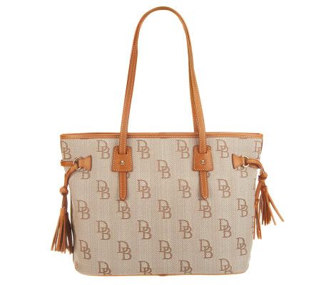 Dooney & Bourke Signature Tassel Tote with Contrast Trim
