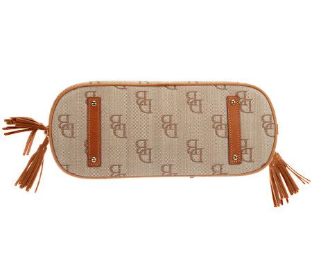 Dooney & Bourke Signature Tassel Tote with Contrast Trim
