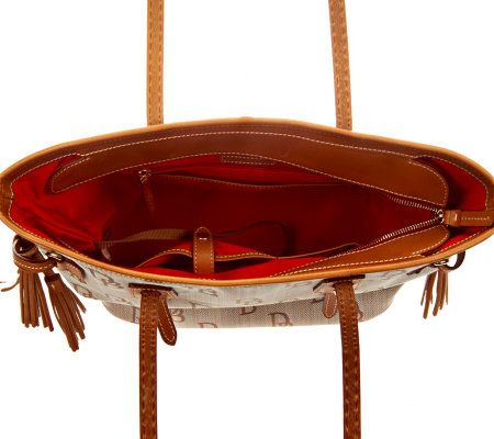 Dooney & Bourke Signature Tassel Tote with Contrast Trim