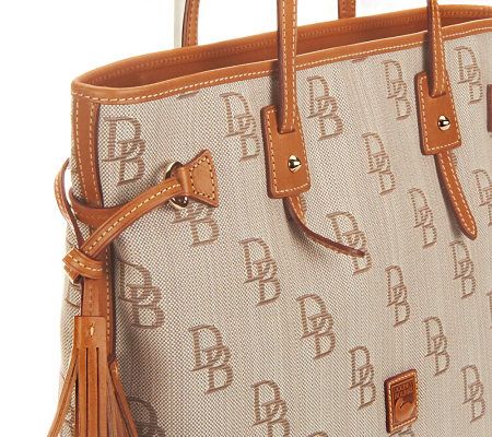 Dooney & Bourke Signature Tassel Tote with Contrast Trim