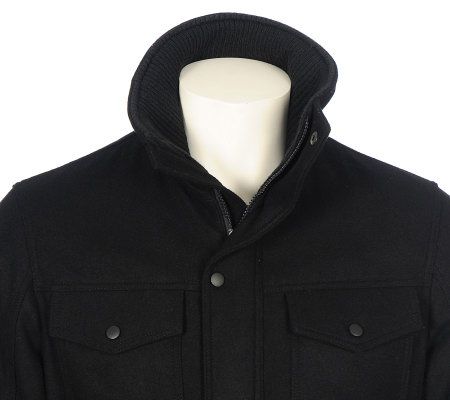 Chaps Mens Wool Military Style Jacket