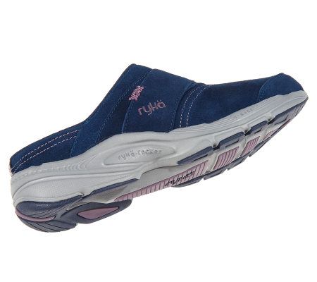 Ryka Water Resistant Suede Mules with Rocker Technology