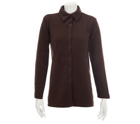 Denim & Co. Essentials Long Sleeve Fleece Big Shirt - A209833