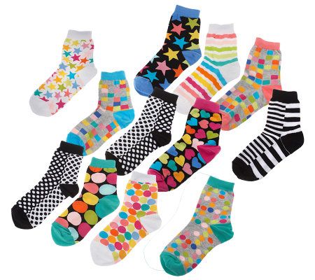 Little MissMatched CrazyCoordinate Anklets w/ Sock Jar - A219333