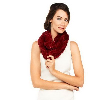 Joan Rivers Faux Fur and Sequin Infinity Scarf - A227133