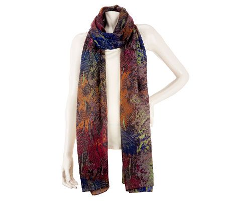 Kris Jenner Kollection 100 X 36 Python Print Scarf - A228333