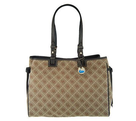 Dooney & Bourke Quilted Fabric Tassel Tote with Key Fob - A229233