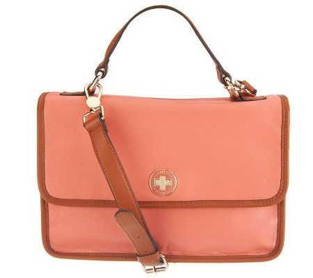 Isaac Mizrahi Live Bridgehampton Leather Crossbody Bag - A230533