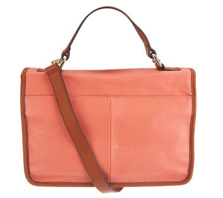 Isaac Mizrahi Live Bridgehampton Leather Crossbody Bag