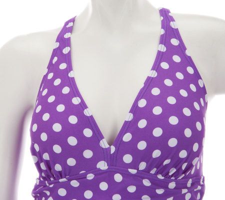 Ocean Dream Signature Blue Jean Girl Shirred X-Back Swim Dress