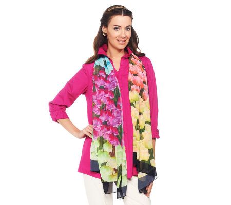 Joan Rivers Garden of Tulips Chiffon Scarf - A232333