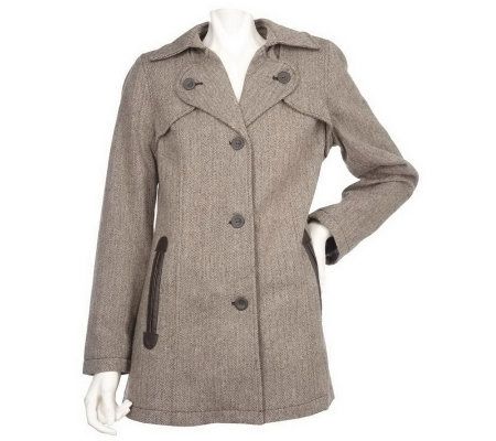As Is Modernist by Guillaume Button Front Tweed Coat - A233033
