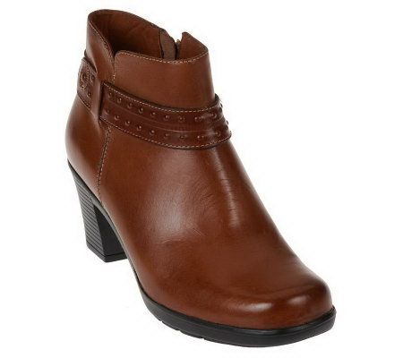 Clarks Bendables Dream Belle Leather Ankle Boots w/ Strap - A218134