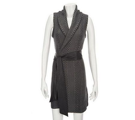 Kris Jenner Kollection Vest with Faux Leather Belt - A227634