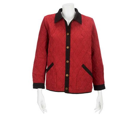 Bob Mackies Quilted Moleskin Jacket with Contrast Trim - A228634
