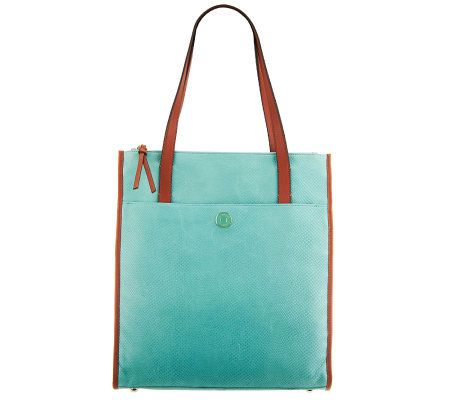Isaac Mizrahi Live! Bridgehampton Leather Shopper Tote - A230534