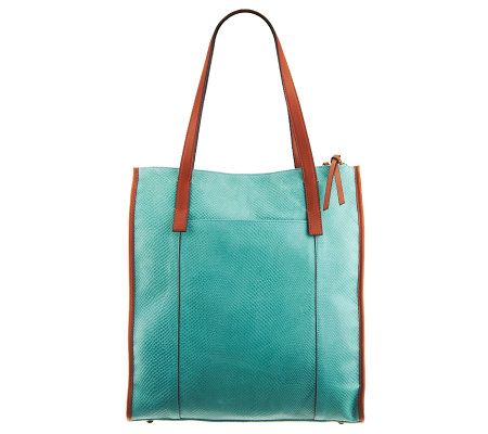 Isaac Mizrahi Live! Bridgehampton Leather Shopper Tote