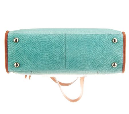 Isaac Mizrahi Live! Bridgehampton Leather Shopper Tote