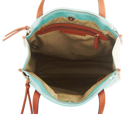 Isaac Mizrahi Live! Bridgehampton Leather Shopper Tote