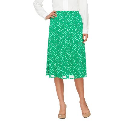 Liz Claiborne New York Pull-on Polka Dot Chiffon Skirt - A230634