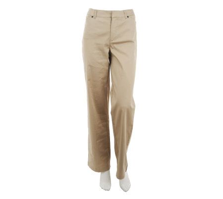 Liz Claiborne New York Stretch Cotton Sateen Trouser Pants - A232334