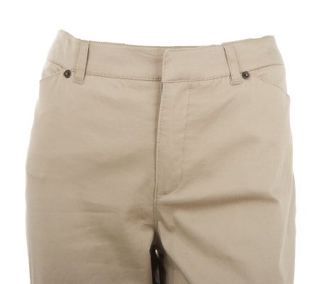 Liz Claiborne New York Stretch Cotton Sateen Trouser Pants