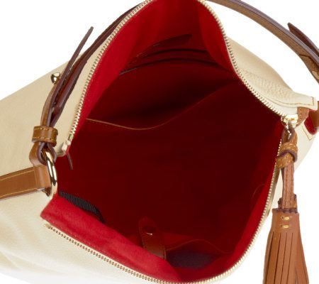 Dooney & Bourke Pebble Leather Zip Top Hobo Bag