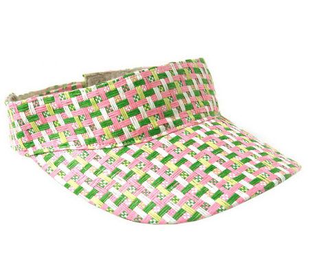 Physician Endorsed Bahama Breezes Basket WeaveStraw Visor - A317434