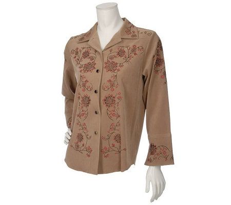 Victor Costa Occasion Embroidered Moleskin Shirt - A55534