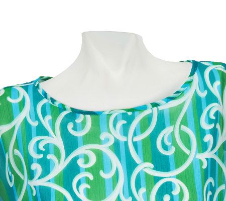Bob Mackies French Quarter Side Tie Blouson Top