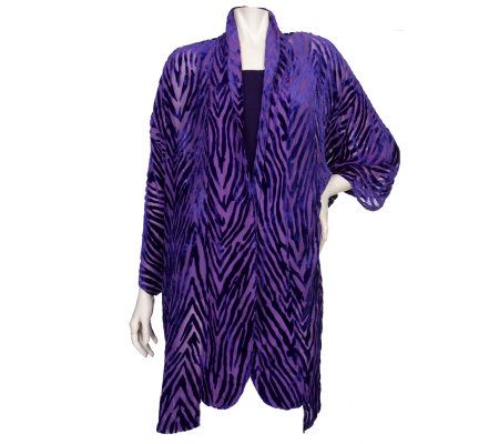 Joan Rivers 2 Piece Velvet  and Chiffon Kimono Set - A94934