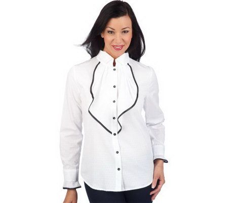 George Simonton Textured Shirt with Contrast Trim - A200035