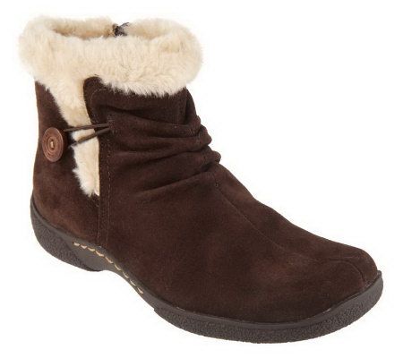 BareTraps Water Resistant Faux Fur Boots w/Button Detail - A210335